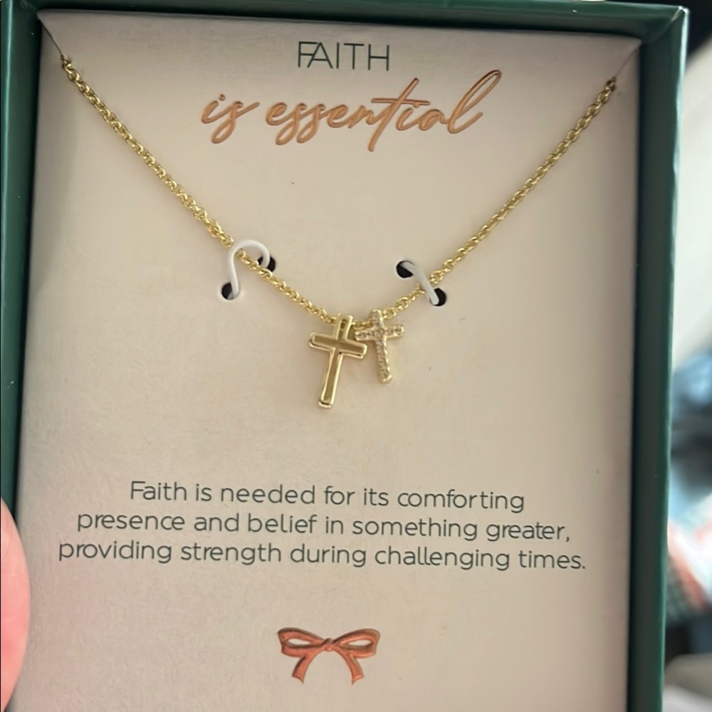 Gold Faith Cross Necklace